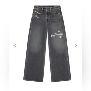 DIESEL D-Sire Distressed Wide Leg Jeans